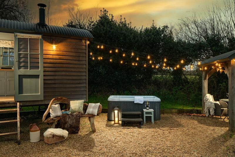Shepherds hut self-catering holiday with hot tub
